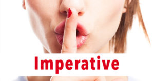 Imperative - a finger in front of a mouth